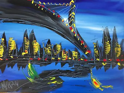 BROOKLYN  By Mark Kazav  Abstract Modern CANVAS Original Oil Painting NR34T4F • $57.77