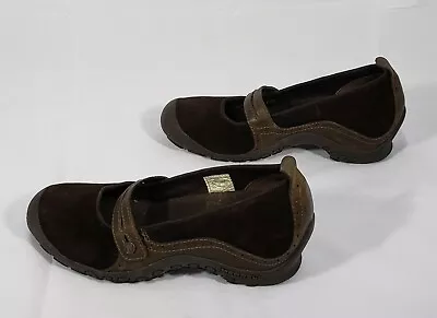 Merrell Shoes 7.5 Brown Chocolate Plaza Bandeau Mary Jane Flat Suede OrthoLite • $18.49