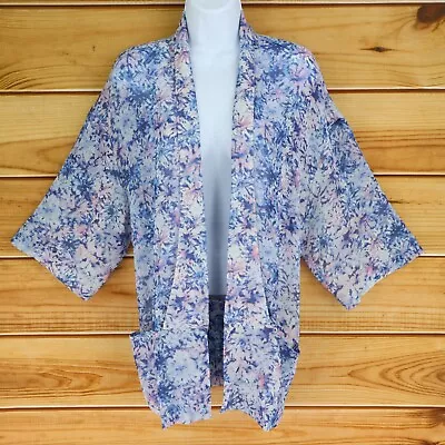 Mossimo Kimono Cardigan Duster Womens XXL Purple Geometric Pockets Lightweight • $10.39