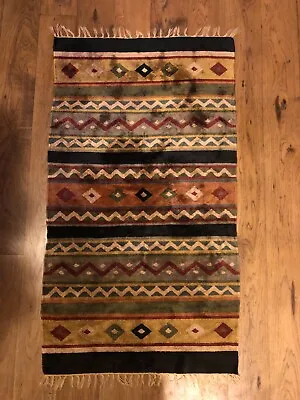 Vintage  Southwestern Woven Runner Rug Blanket 50  Long 28  Wide • $45