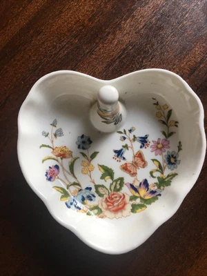 £4.99 • Buy Aynsley Fine English Bone China 'cottage Garden' Heart Shaped Ring Holder & Trin