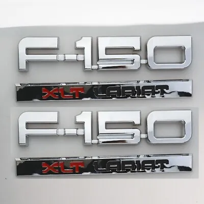 2Pc Fits1 987-91 F-1-5-0 XLT Lariat Emblems Side Badges Nameplate Chrome • $48.99