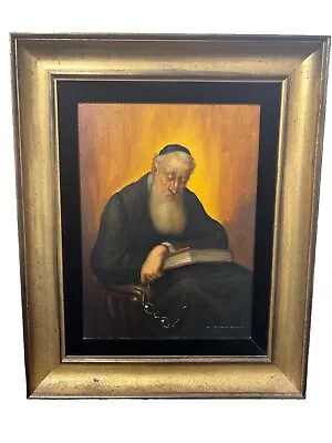 Abraham Straski Polish (1903-1987) Signed Oil On Canvas  Portrait Of A Rabbi  • $930