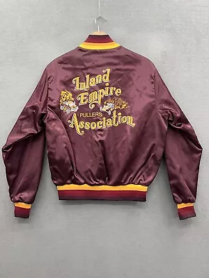 Vintage Swingster Men’s Medium Satin Jacket Inland Empire Pullers Maroon • $50