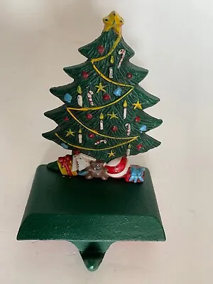 Vtg Midwest Cannon Falls Christmas Tree W Gifts Cast Iron Stocking Hanger Holder • $24.95