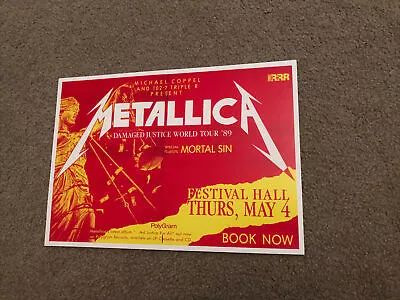 METALLICA 1989 Melbourne Concert Flyer A4 High Quality Reproduction • $18