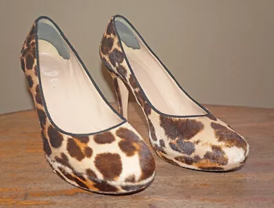 Pre-owned J.Crew PIA CALF HAIR PUMPS SIZE 9 VINTAGE SAND $358 • $89.95