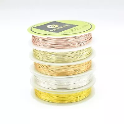 Silver / Gold Plated Non Tarnish Beading Wire 0.3mm0.4mm0.5mm0.6mm0.8mm1mm • £3.95