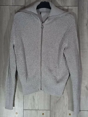 £9.99 • Buy Ex M&s,debranded, Size 10,  Grey Zip Front Cardigan