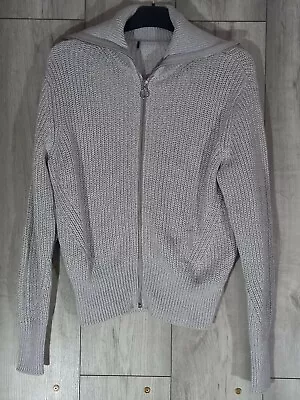 Ex M&sdebranded Size 10  Grey Zip Front Cardigan • £9.99