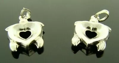 $3.74 • Buy GENUINE STERLING SILVER TURTLE HEART 19x13mm. CHARM V959