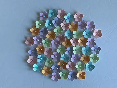 Luxury Pastel Jewelled Flowers X50 Embellishments For Card Making(Q4) • £2.50