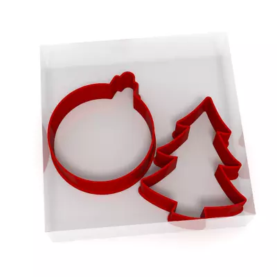 £4.99 • Buy Christmas Tree And Bauble Fondant Cutters Set Of 4 For Icing Cookie Or Cake