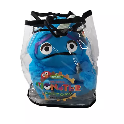 Elmo's Monster Factory Blue Puppet & Bookbag FAO Schwarz Sesame Street Plush • $74.95