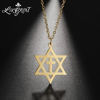 Jewish Magen Star Of David Pendant Necklace Men/Women Israel Judaica Hanukkah • $6.59