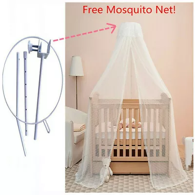 Mosquito Net + Holder Set Clip-on Baby Cot Netting Canopy Drape Stand Accessory • $33.99