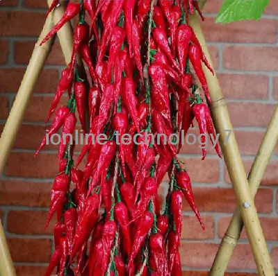 £16.79 • Buy Bunch Of Artificial Dried Chillies String Fake Hot Pepper Faux Fruit House Decor