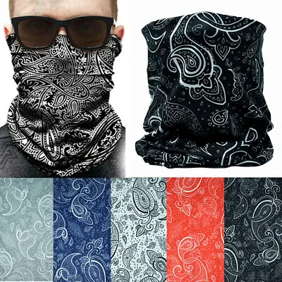 3 Pieces Tube Head Bandana Face Neck Mask Cover Paisley Headband Guard Scarf • $8.99