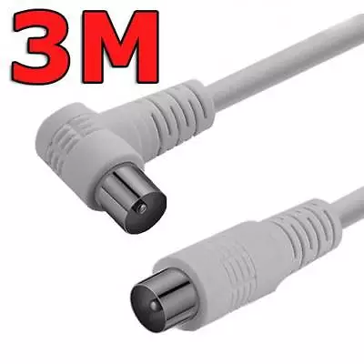 $7.95 • Buy 3M Right Angle TV Antenna Aerial Coax Cable PAL Male To Male Flylead Fly Lead