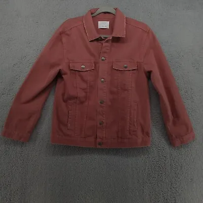 $25.99 • Buy Zara Jacket Womens 13-14 Medium Pink Denim Jean Jacket Button Closure Trucker
