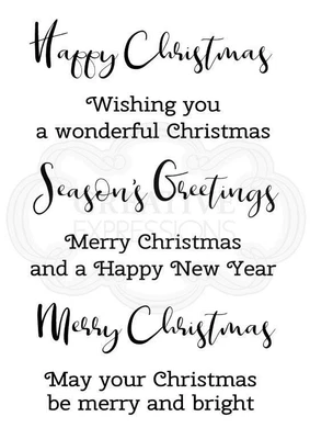 £8.50 • Buy Woodware Merry And Bright 6 Pce Sentiment Clear Stamp Set Christmas Card Making