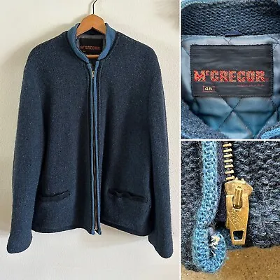 Vtg 1960s MCGREGOR Sportswear Mod Knit Sweater Jacket M / L 60s Car Club Clicker • $237.16