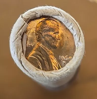 1969 D Lincoln Cent Original Bank Wrap Obw Penny Roll • $12.50