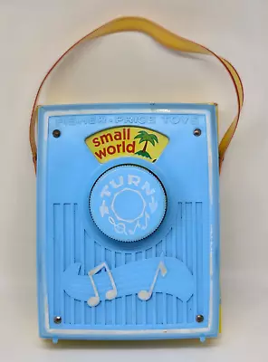 Vintage 1977 Fisher-Price Toys Music Box Pocket Radio Plays  SMALL WORLD  • $19.50