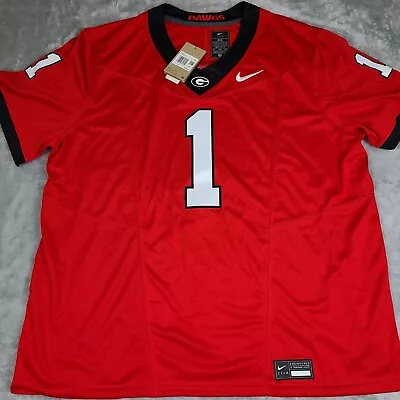 Nike Team University Of Georgia Bulldogs Football Jersey Red #1 Men's Size 3XL • $95