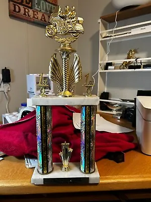 07 1st Place 2 Tiered Motorcycle Trophy 19in Tall • $15