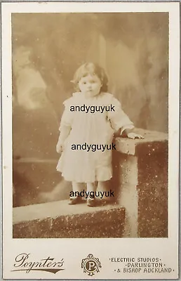 Cabinet Card Bishop Auckland Poynter Darlington Girl Studio Prop Antique Photo • £7.95