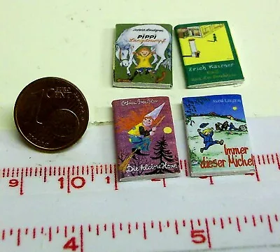 £3.64 • Buy 1827# Small Decorative Book Set With 4 Books - Dollhouse - Dollhouse - M 1zu12