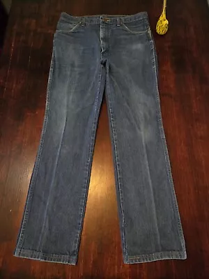 Wrangler Men's Slim Fit Cowboy Cut Blue Cotton Denim Jeans 936DEN Sz 35X32 • $8