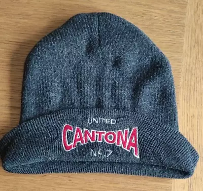 Vintage Manchester United Dark Grey CANTONA No 7 Beanie Hat - TSI • £6.45