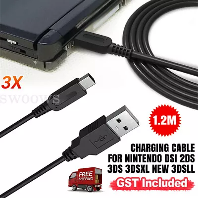 3x USB Charger Charging Power Cable For Nintendo DSI 2DS 3DS 3DSXL NEW 3DSLL • $7.79