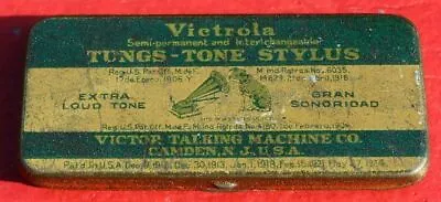 Vintage 1920s VICTROLA TUNGS Tone NEEDLE TIN Victor Talking Machine Co CAMDEN NJ • $10.99