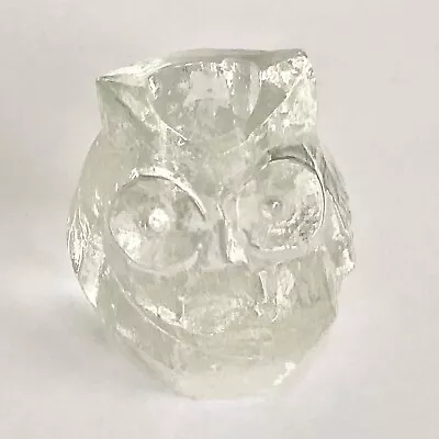 Vintage Clear Glass Owl Candle Holder • $19.99