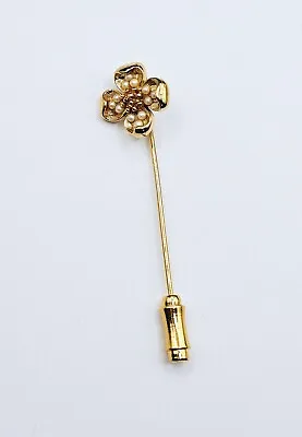 Vintage Trifari Pin Lapel/hat Goldtone Flower With Faux Pearls 2  B207 • $10