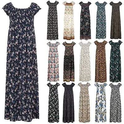 £15.99 • Buy New Ladies Womens Cotton Short Sleeve Summer Beach Holiday Maxi Dress Size 8-22