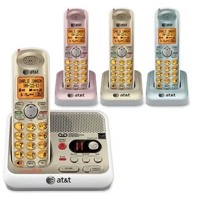 NEW AT&T EL52410 4 Handset Multicolor Cordless Phone With Answering System • $59.99