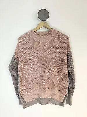 SuperDry Vintage Pink Grey Nordic Jumper Knit Norway Sweater Women Size S • $34.95