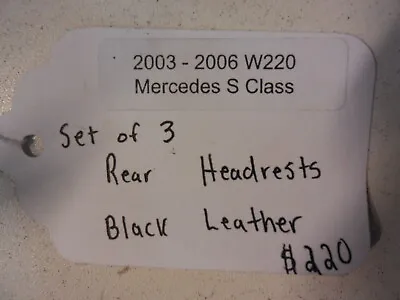 03-06 W220 Mercedes W220 Set Of 3 Rear Headrests Black Leather • $60