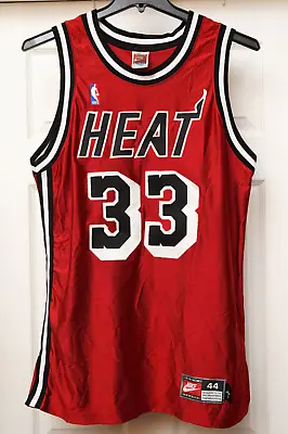 Nike Alonzo Mourning Miami Heat Authentic Jersey 90s SEWN USA MADE Men's Size 44 • $399.95