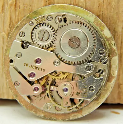 Vintage Emka AS 984 15 Jewel Men's Wrist Watch Movement With Dial And Hands • $39