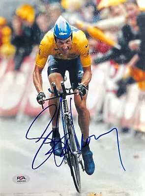 Lance Armstrong Signed 8x10 Tour De France Cycling Photo PSA AM84205 • £106.85