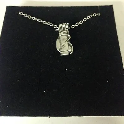 Golf Bag R5 Emblem Silver Platinum Plated Necklace 18   • $12.39