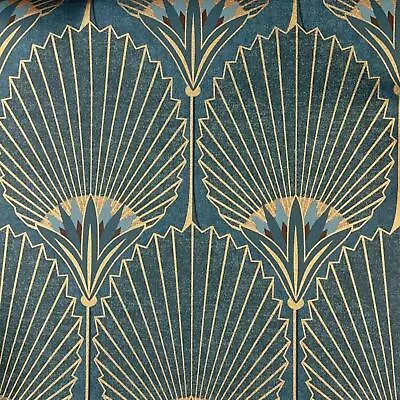 Grandeco Nile Palm Art Decor Teal Gold Wallpaper Paste The Wall Vinyl  • £19.99