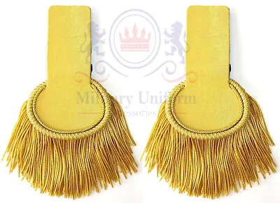 French British Dragoon Gold Fringe Shoulder Epaulettes Board From Napoleon Wars • $46.61