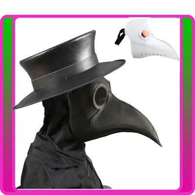 Steampunk Plague Doctor Mask Birds Long Nose Beak Faux Leather Halloween Party • $21.84