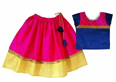 Kids Designer Pavadai Set Readymade Lehenga Ethnic Lehenga Choli • $31.68